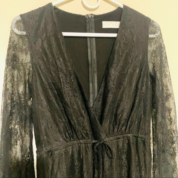 Meshki Womens Mirabelle Black Lace Playsuit size XS - Picture 4 of 9